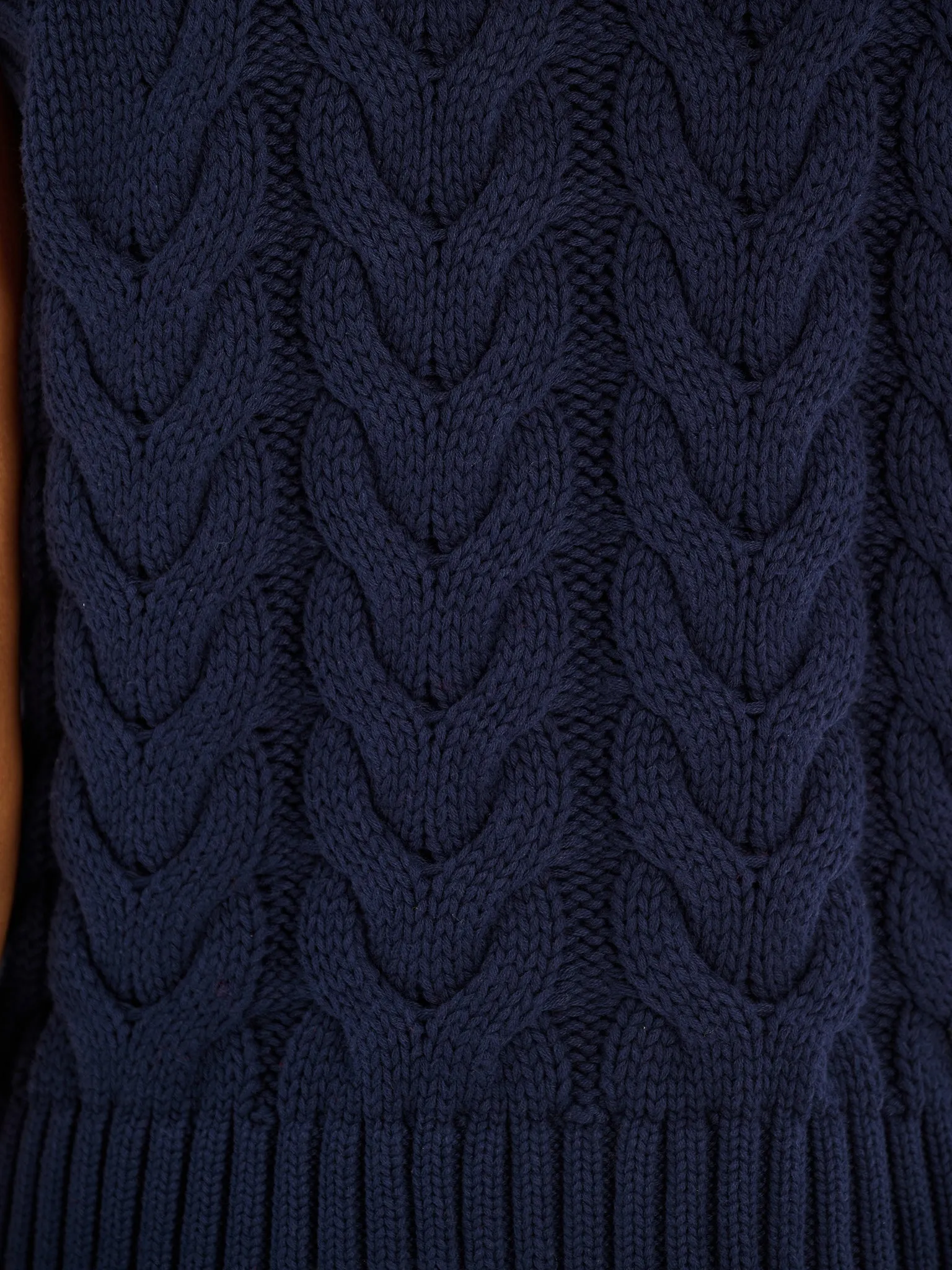 Matilda Cable Knitted Vest in Navy