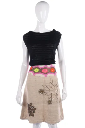 Matthew Williamson 100% Silk Beaded Skirt UK Size 10