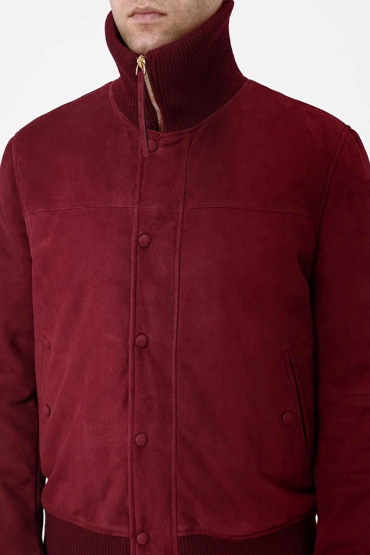 Matthieu Jacket in Deep Bordeaux Suede