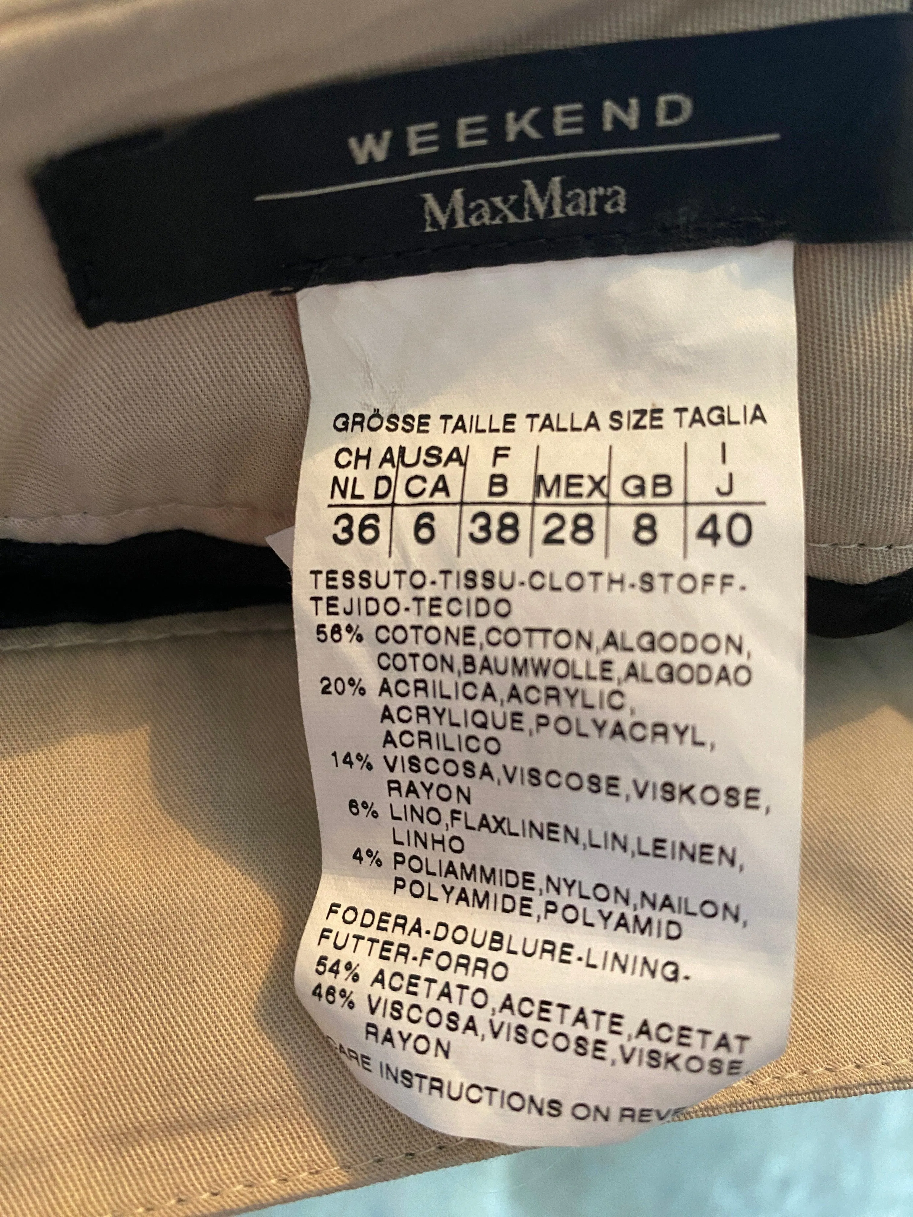 Max Mara Weekend Cotton Mix Skirt Black and White UK Size 8