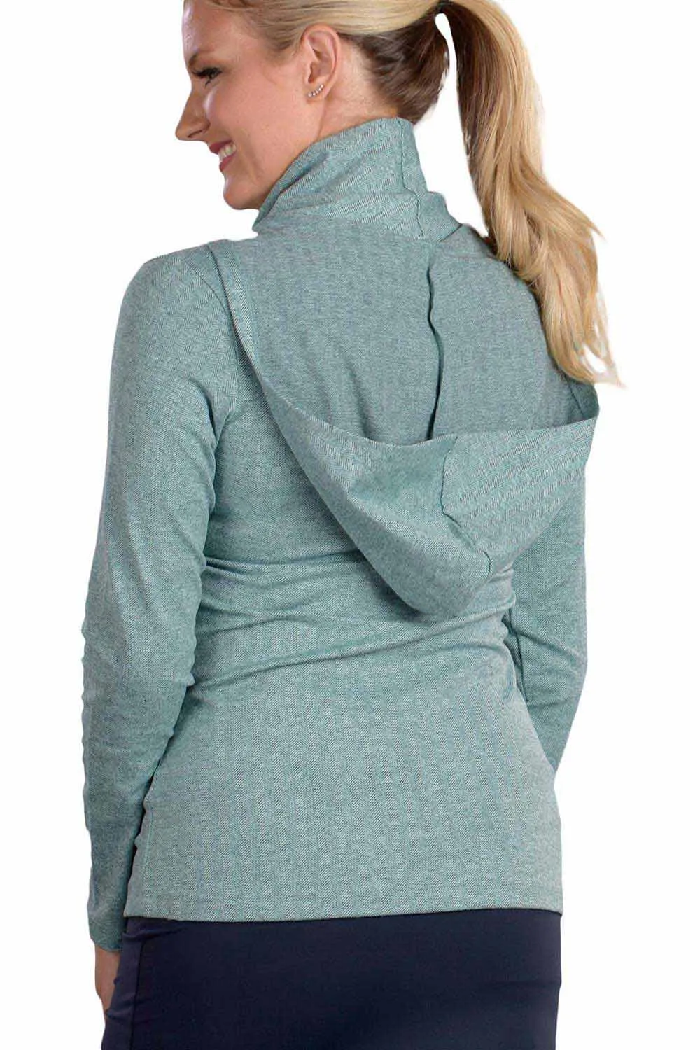 Melanie Collared Mint Hoodie - FINAL SALE