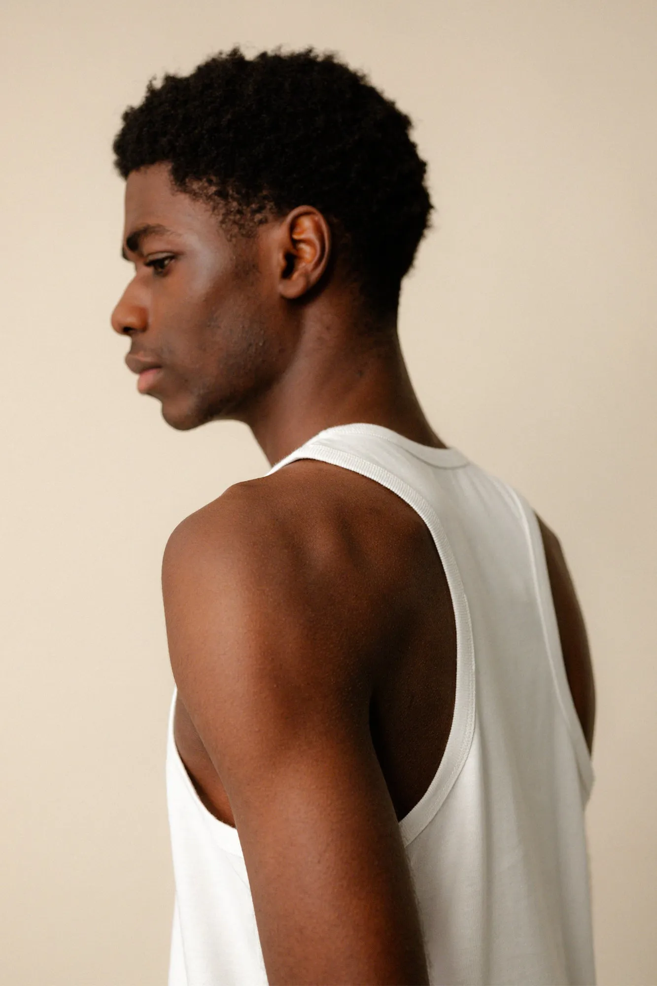 Men's Racer Back Vest Plastic Free - White