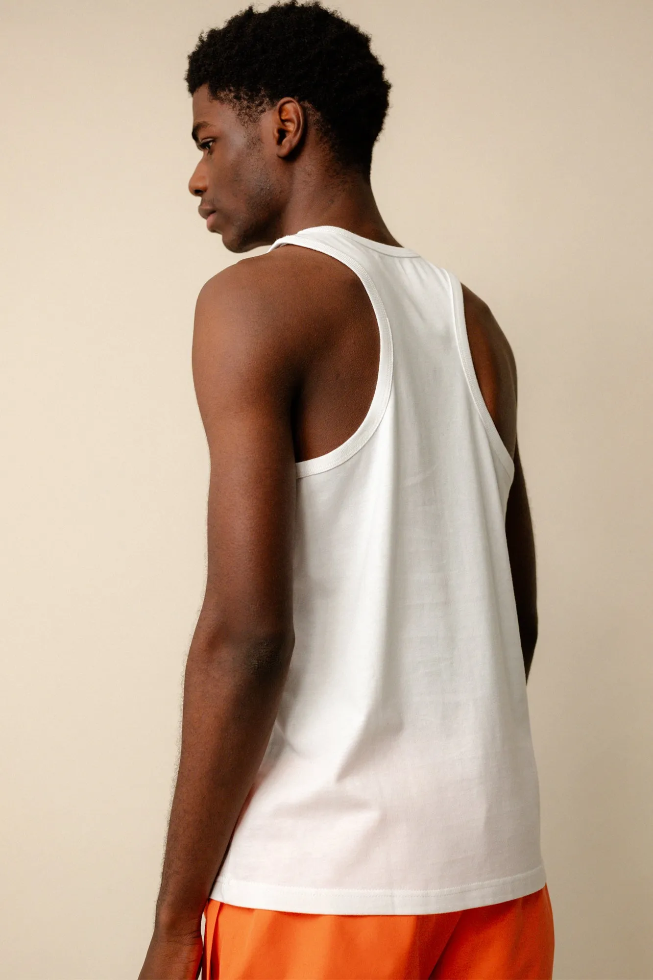 Men's Racer Back Vest Plastic Free - White