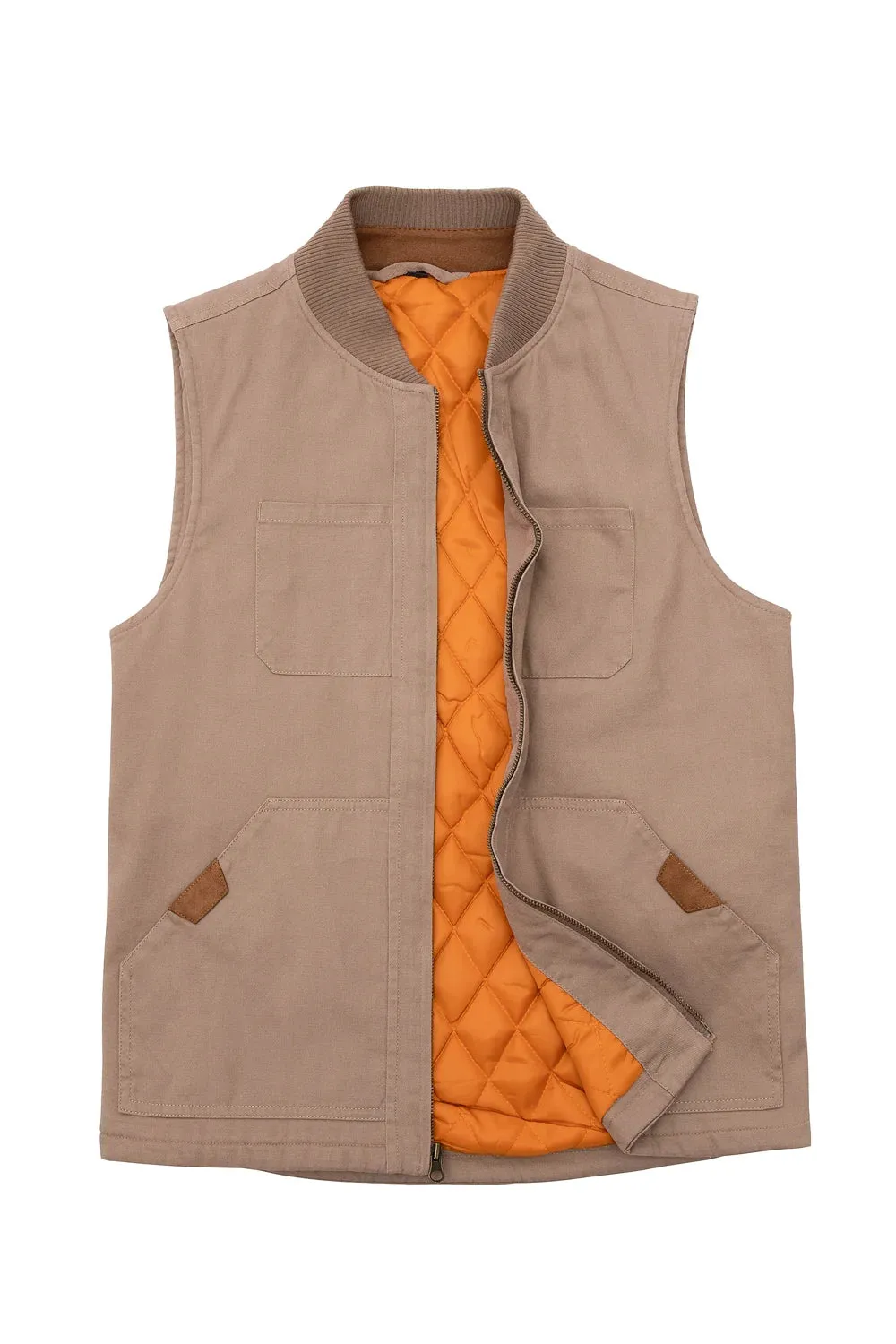 Men's Soft Washed Outdoor Vest, Quilted Lined