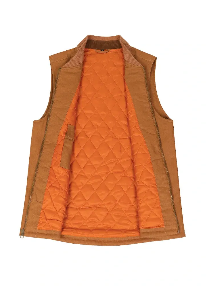 Men's Soft Washed Outdoor Vest, Quilted Lined