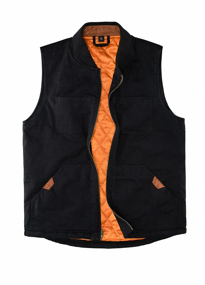 Men's Soft Washed Outdoor Vest, Quilted Lined