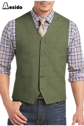 Men's Suit Single Breasted V Neck Waistcoat