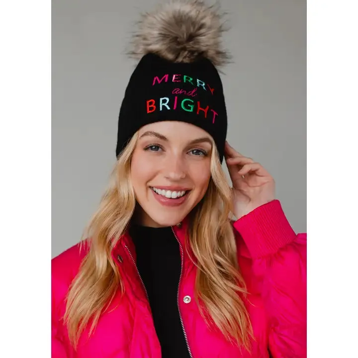 Merry & Bright Knit Pom Hat