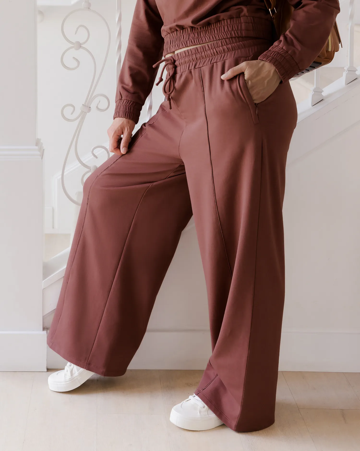 Mila High-Waisted Wide Leg Pant | Redwood