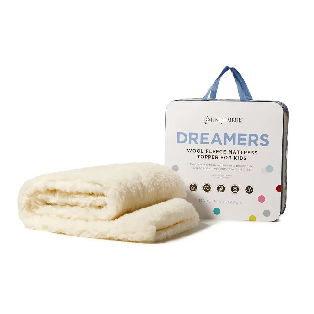 MiniJumbuk Dreamers Wool Fleece Mattress Topper for Kids