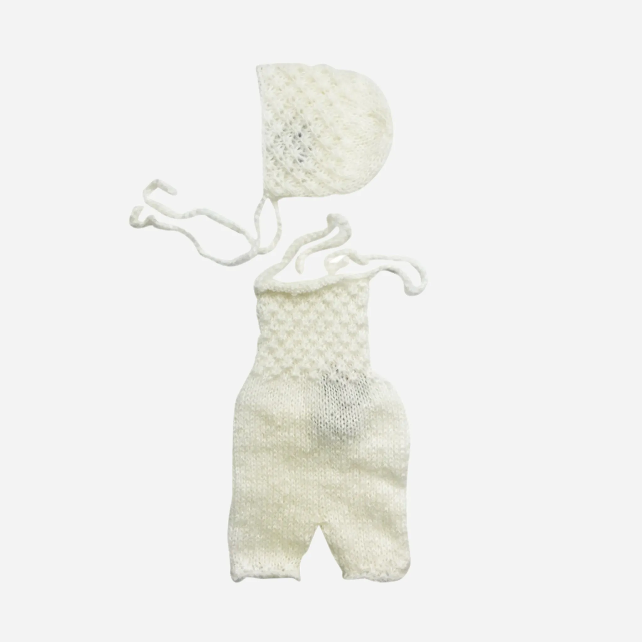 Mohair Bonnet and Pant Newborn Knit Set