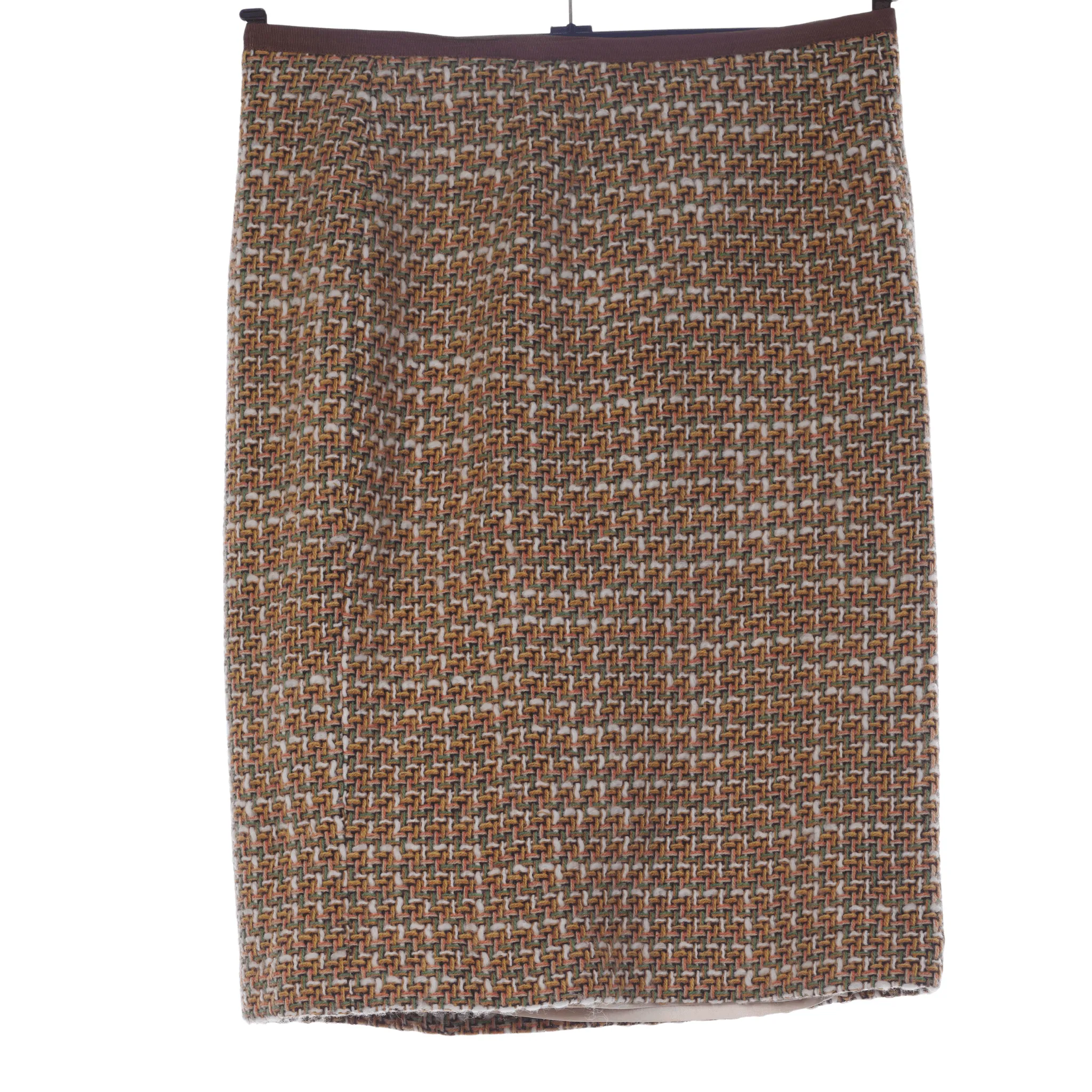 Moloh Brown Cream and Green Weave Wool Skirt UK 10