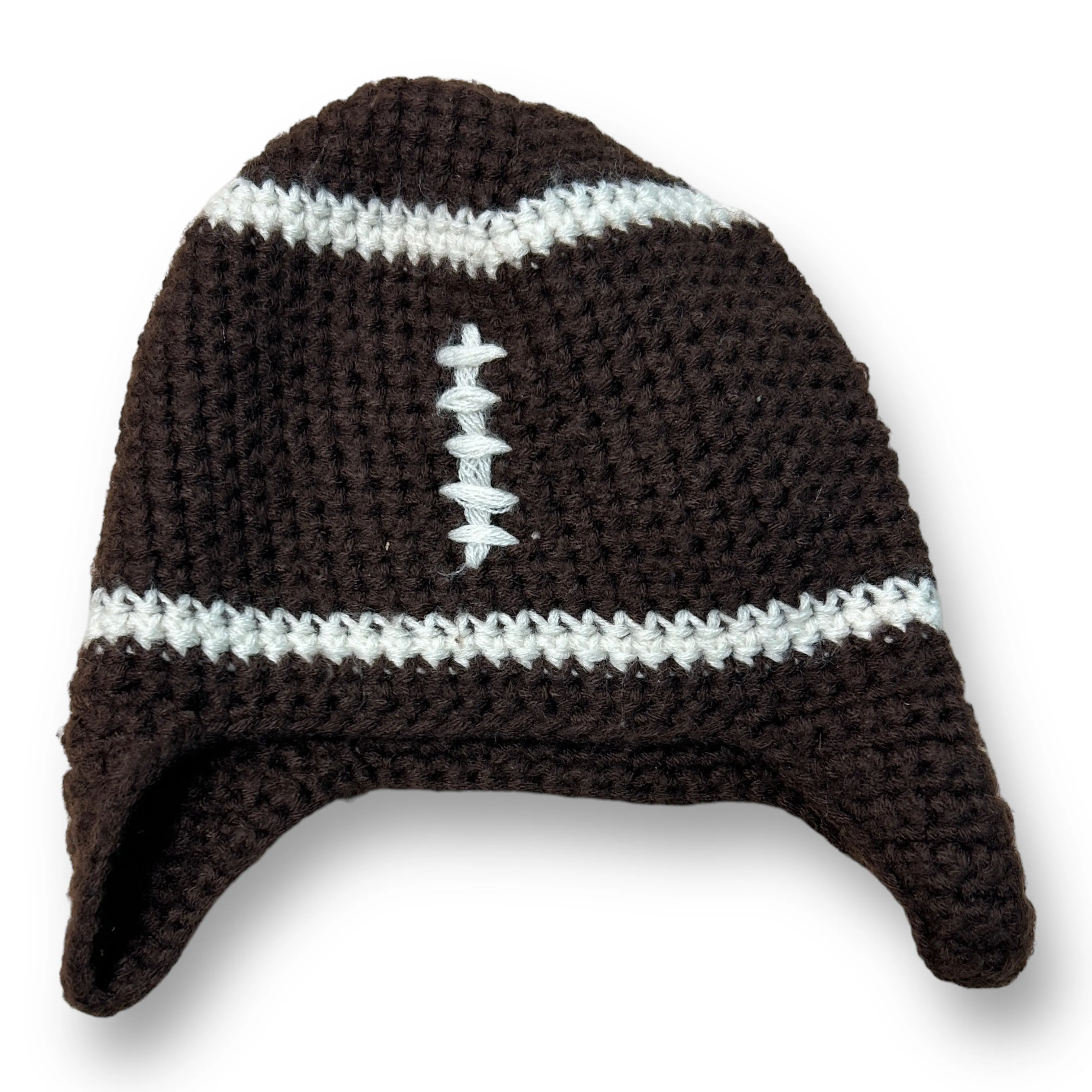 Mudpie Toddler Boy Brown Knit Football Hat