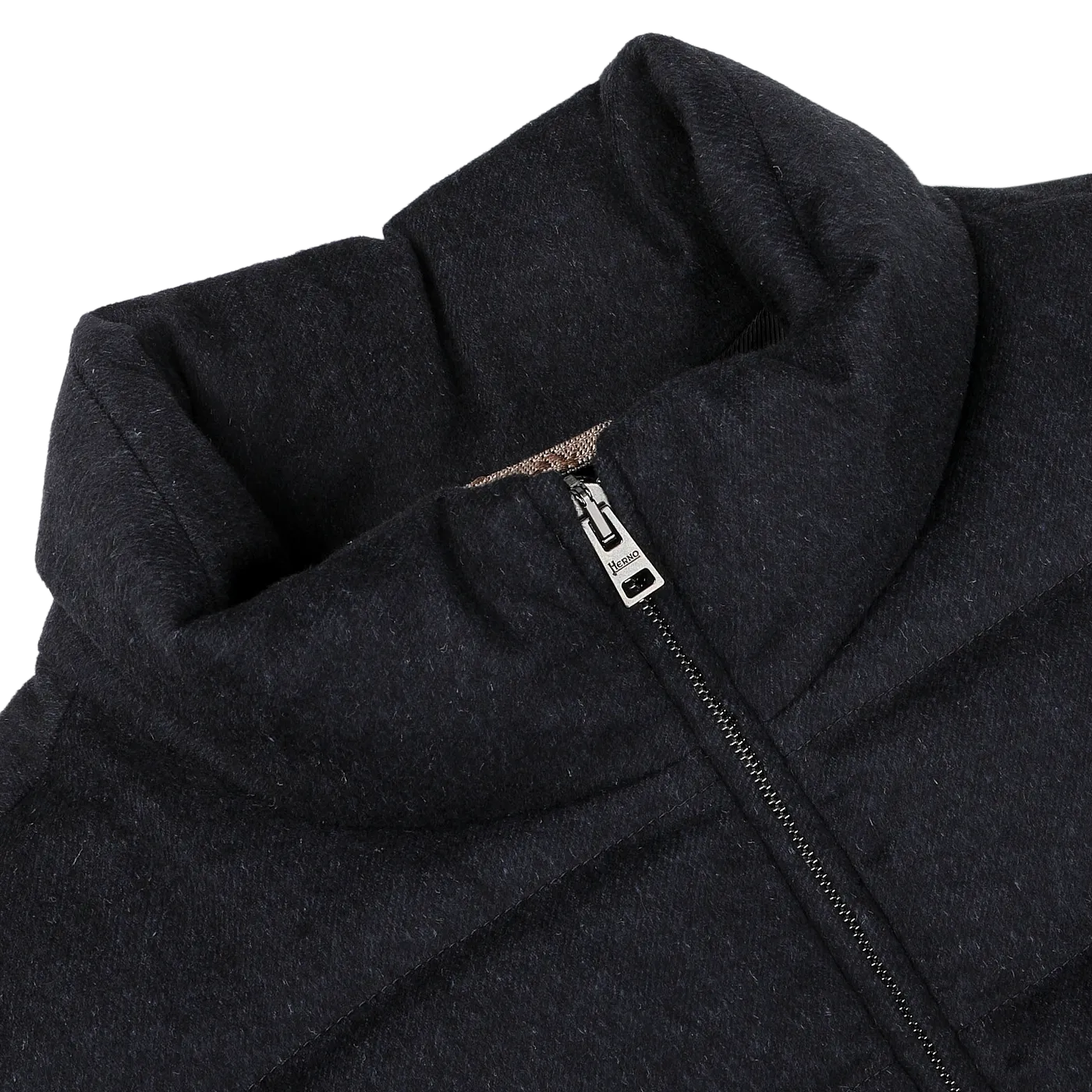 Navy Blue Cashmere Silk Bomber Jacket