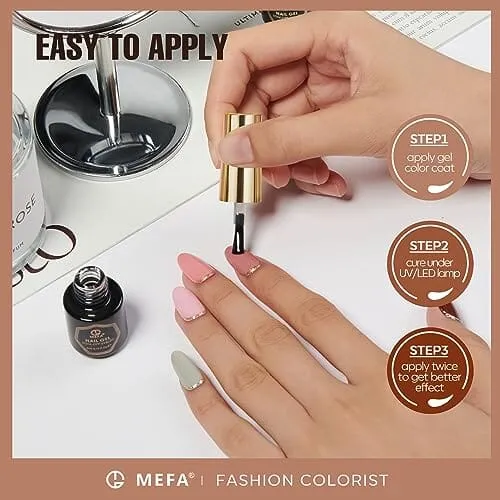 Nude-Pink Collection | 20 Colours | MEFA |  23 Pcs Gel Nail Polish Kit