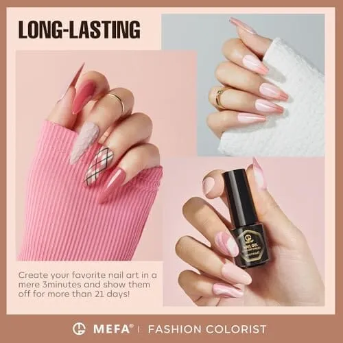 Nude-Pink Collection | 20 Colours | MEFA |  23 Pcs Gel Nail Polish Kit