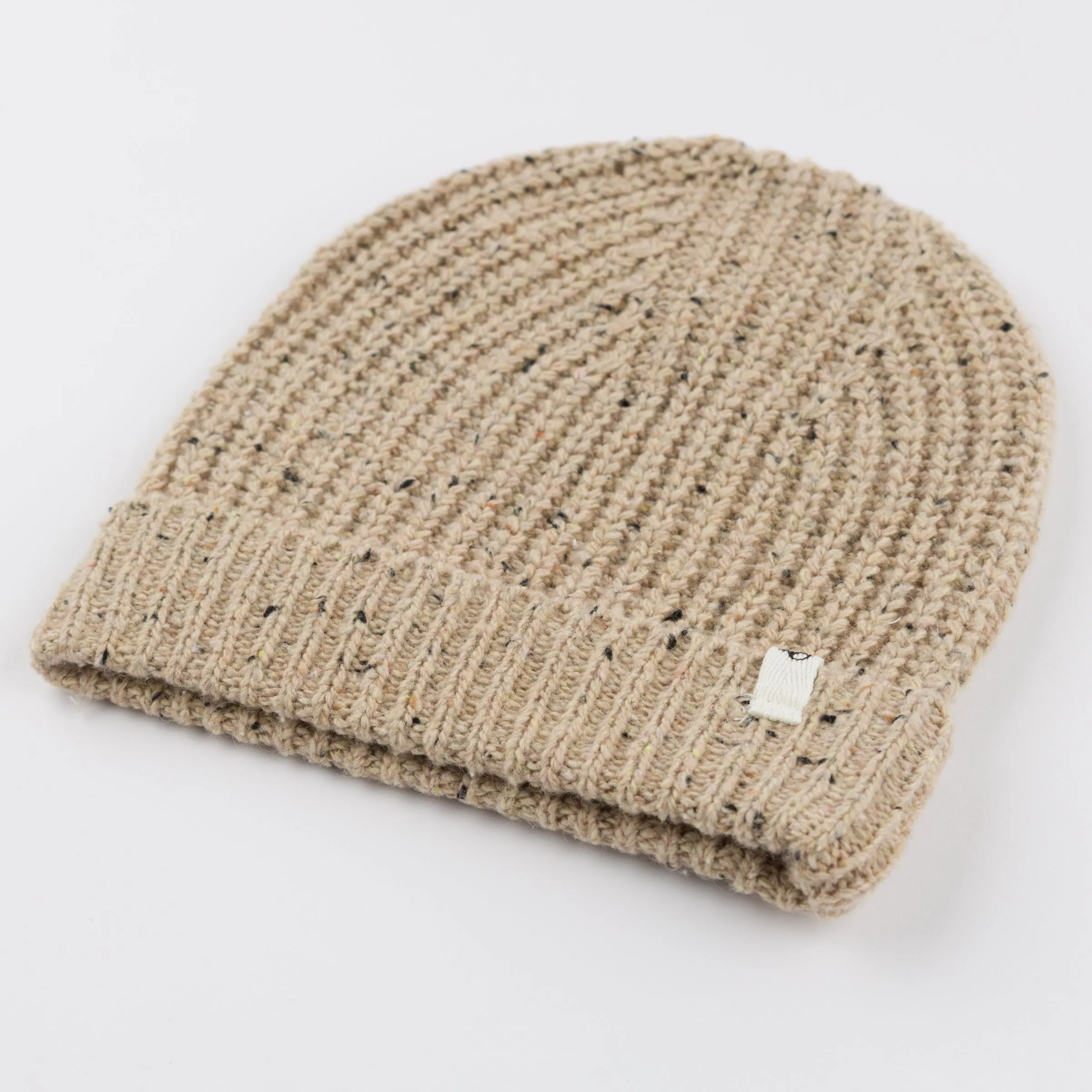 oh baby! Speckled Knit Watchcap Hat - Oat