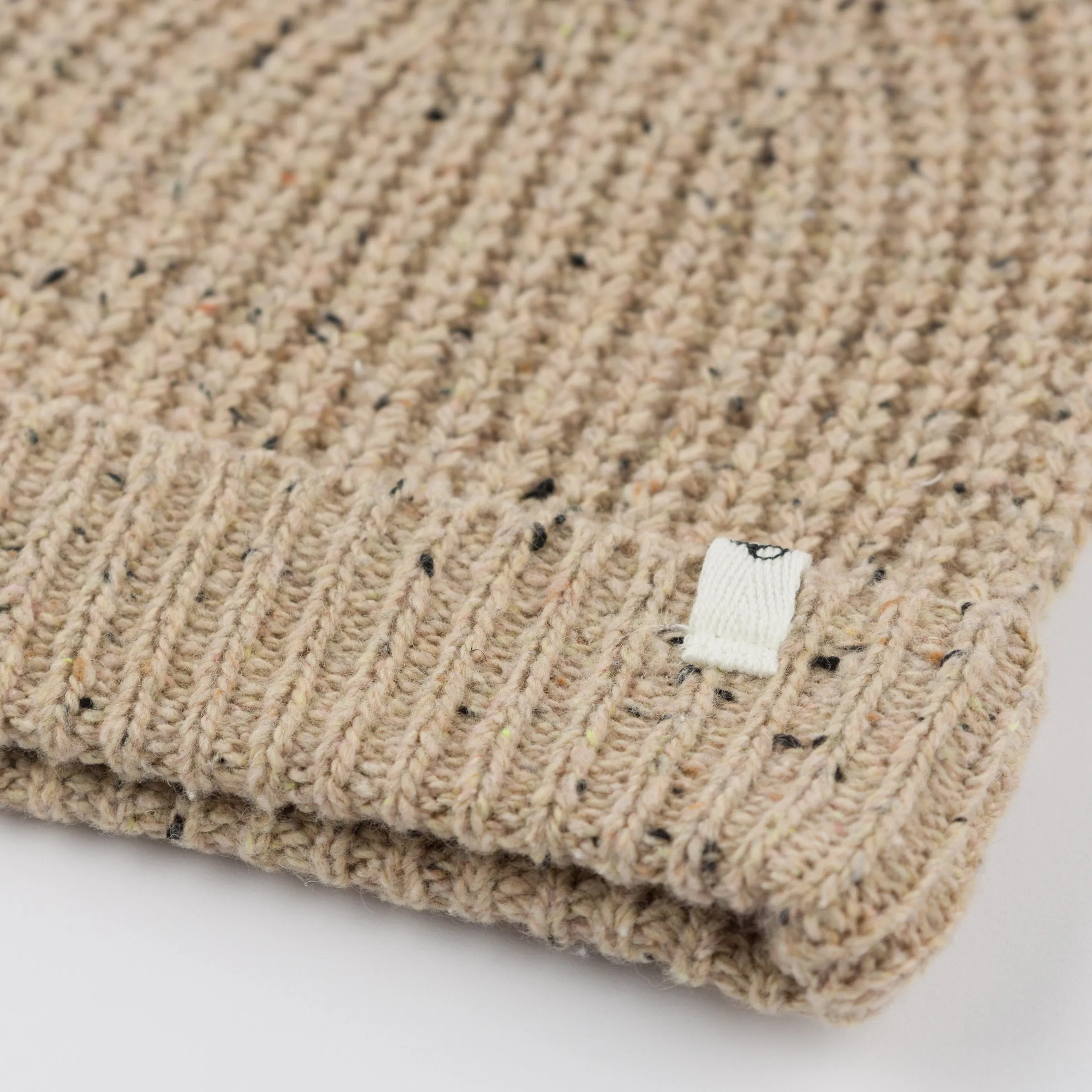 oh baby! Speckled Knit Watchcap Hat - Oat