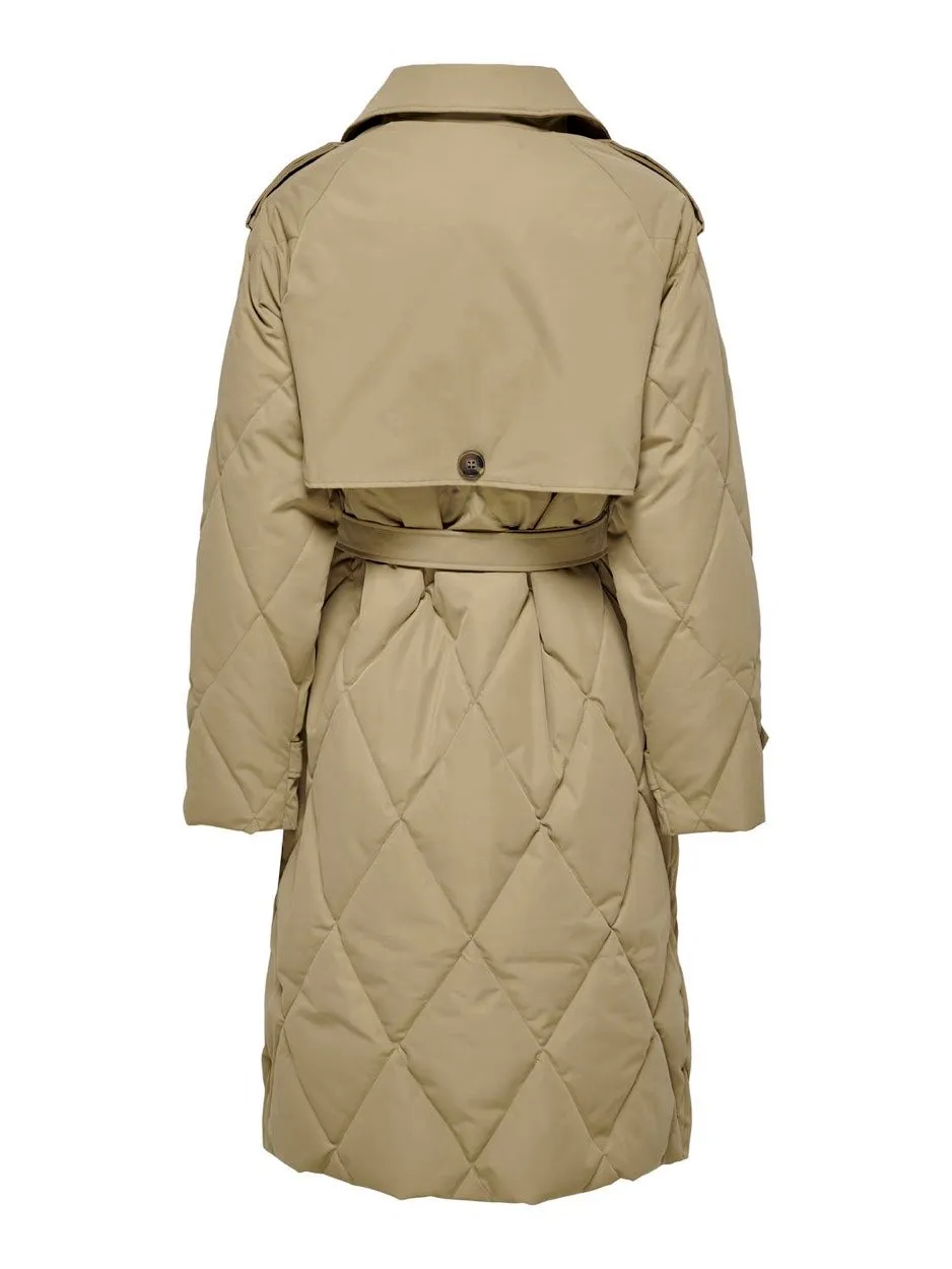 Onlmauda Quilted Coat Otw - Camel