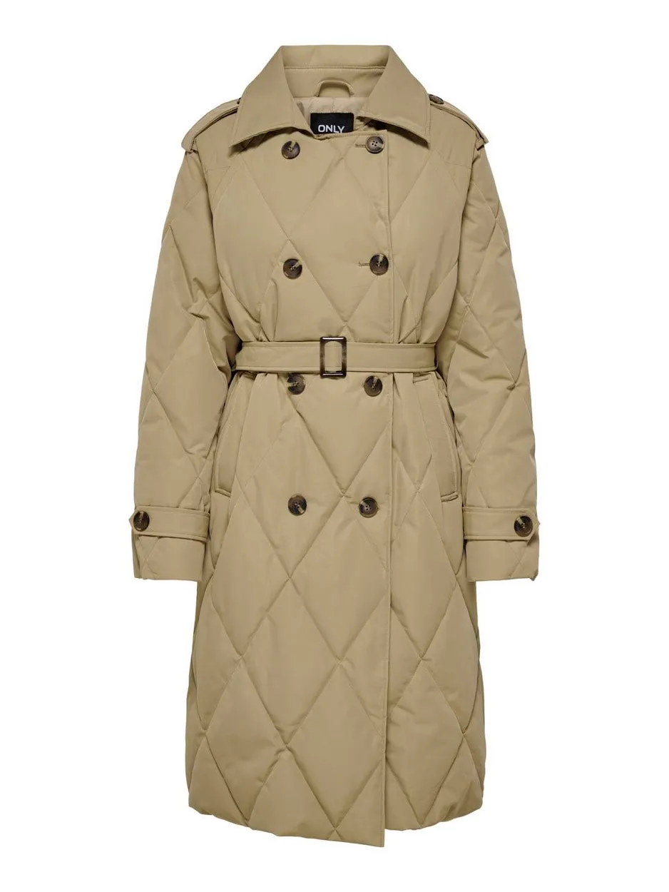 Onlmauda Quilted Coat Otw - Camel