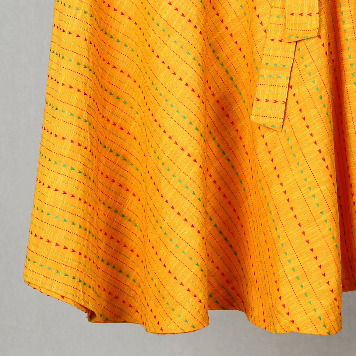 Orange - Jacquard Cotton Wrap Around Skirt 24