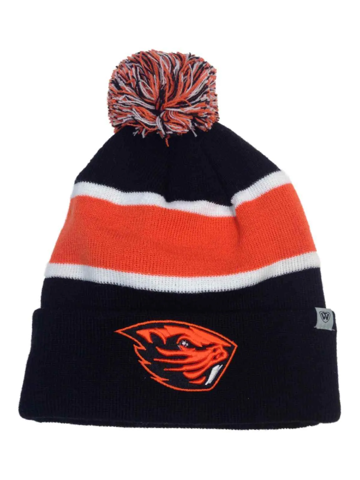 Oregon State Beavers TOW Tri-Tone Whirl Knit Cuffed Poof Winter Hat Cap Beanie