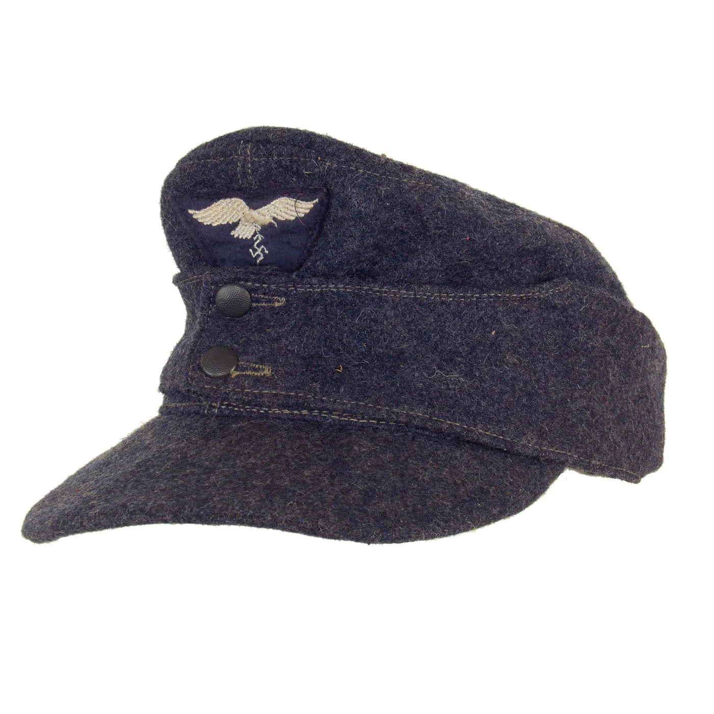 Original German WWII Luftwaffe M43 Einheitsmütze Wool Field Cap Dated 1944 - size 55cm