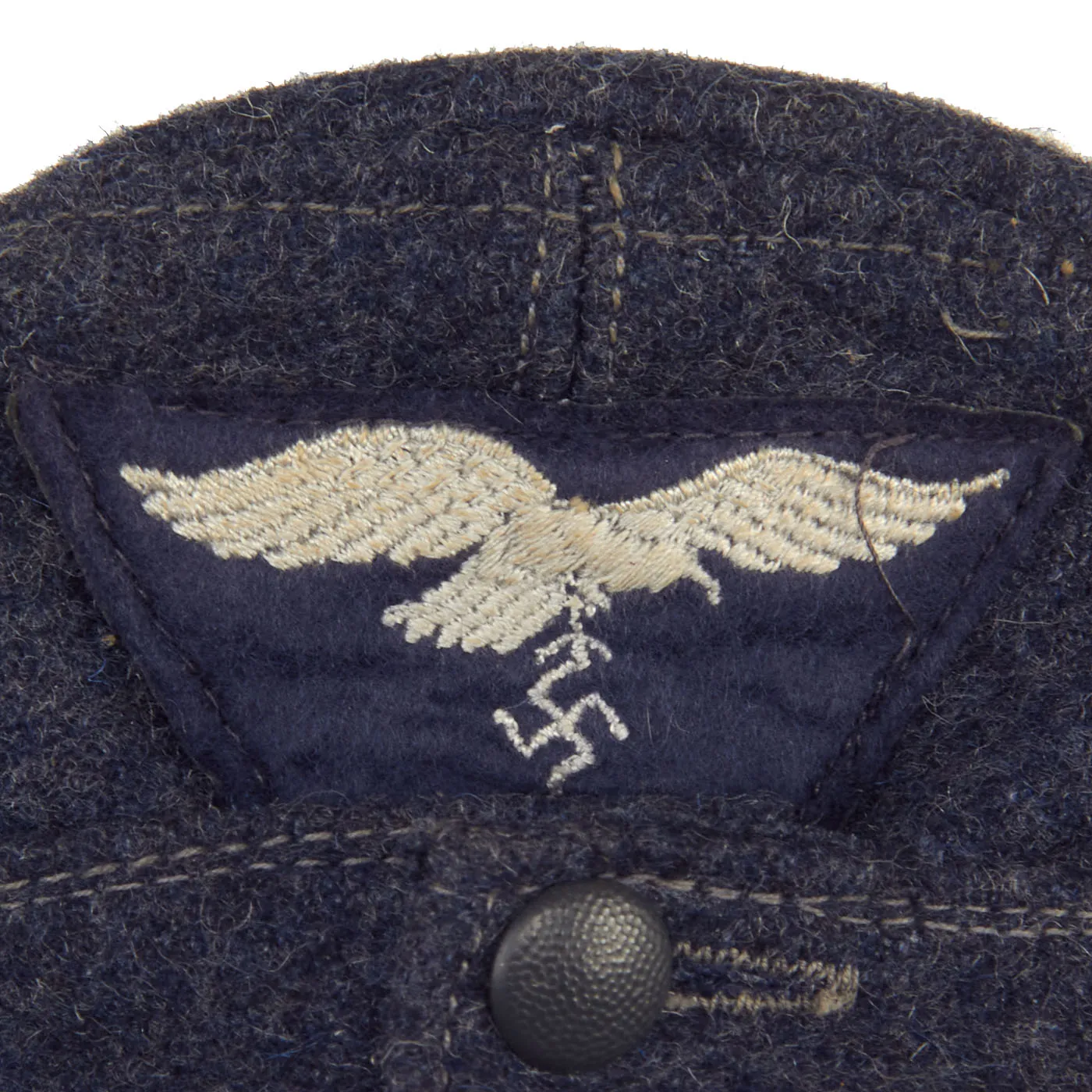 Original German WWII Luftwaffe M43 Einheitsmütze Wool Field Cap Dated 1944 - size 55cm