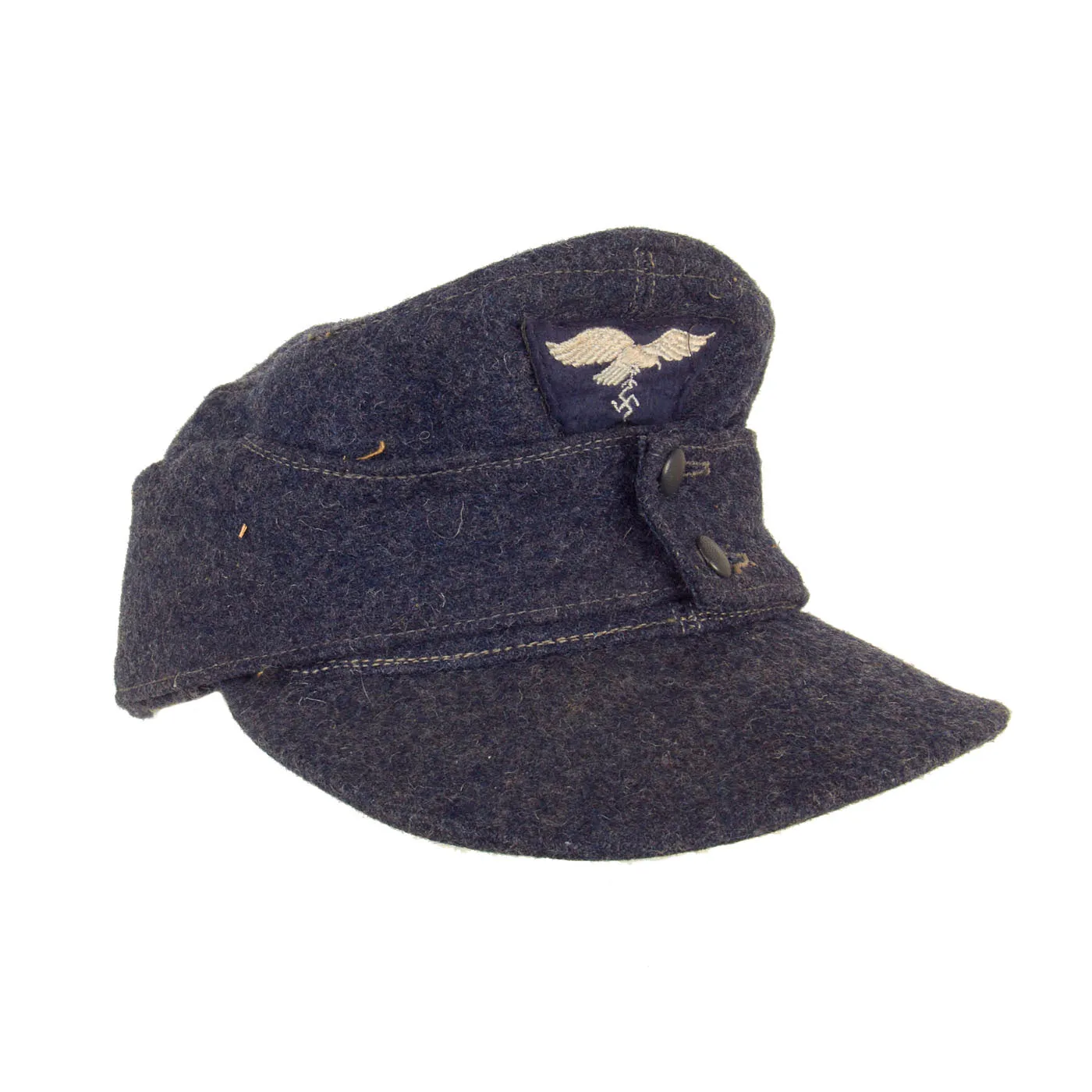 Original German WWII Luftwaffe M43 Einheitsmütze Wool Field Cap Dated 1944 - size 55cm