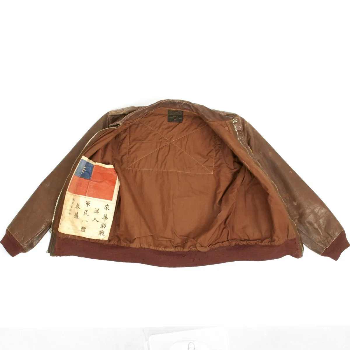 Original U.S. WWII B-25 Bomber 22nd Squadron 7th Bomb Group Named A-2 Flight Jacket (Size 38)- Lieutenant R.P. DU BOIS