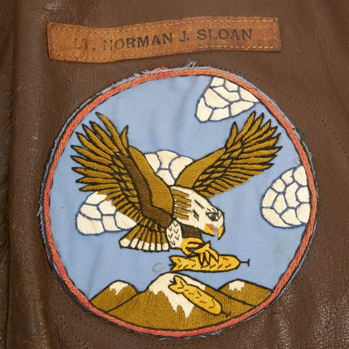 Original U.S. WWII B-25 Bomber Named A-2 Flight Jacket 22nd Squadron 7th Bomb Group (Size 40)- Lieutenant NORMAN J. SLOAN