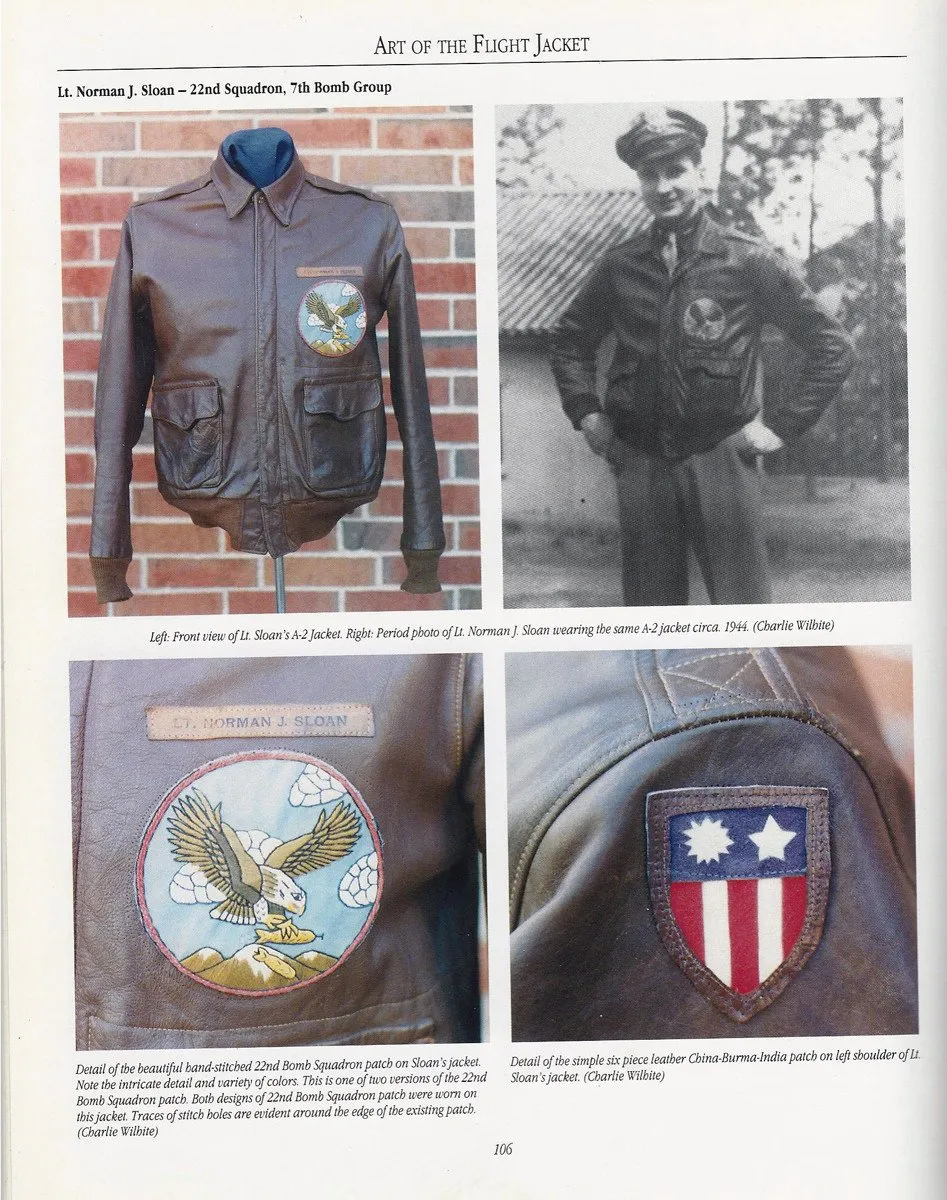 Original U.S. WWII B-25 Bomber Named A-2 Flight Jacket 22nd Squadron 7th Bomb Group (Size 40)- Lieutenant NORMAN J. SLOAN