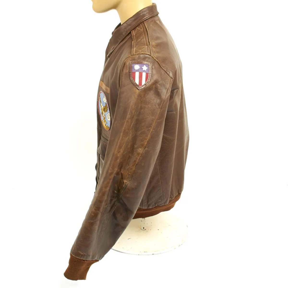 Original U.S. WWII B-25 Bomber Named A-2 Flight Jacket 22nd Squadron 7th Bomb Group (Size 40)- Lieutenant NORMAN J. SLOAN