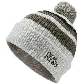 Oscar Jacobson Mabel Knitted Bobble Hat - Light Grey/Pewter