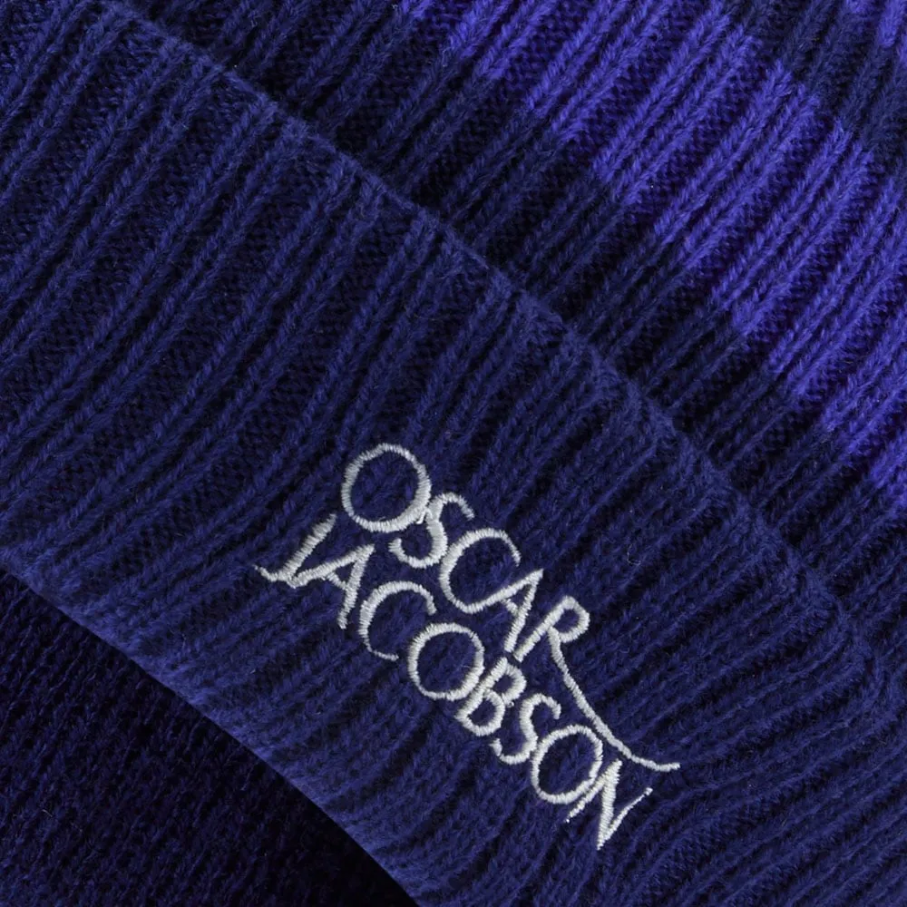 Oscar Jacobson Mabel Knitted Bobble Hat - Navy/Royal Blue