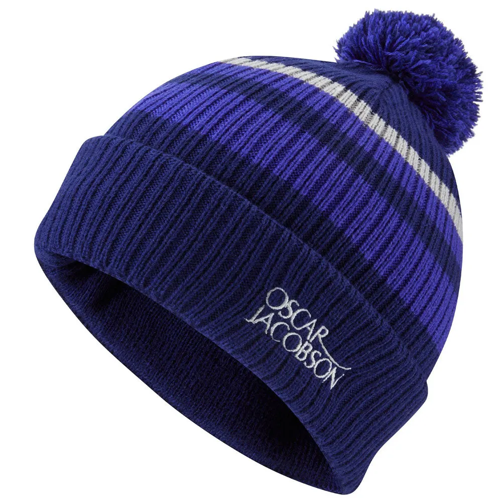 Oscar Jacobson Mabel Knitted Bobble Hat - Navy/Royal Blue