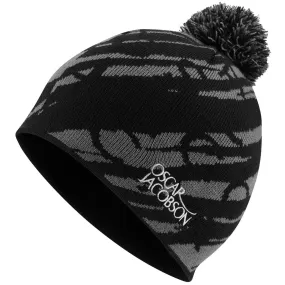 Oscar Jacobson Memphis Knitted Bobble Hat - Black/Pewter