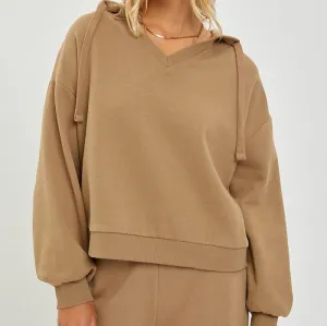 Oversized Mocha Hoodie Sweatshirt