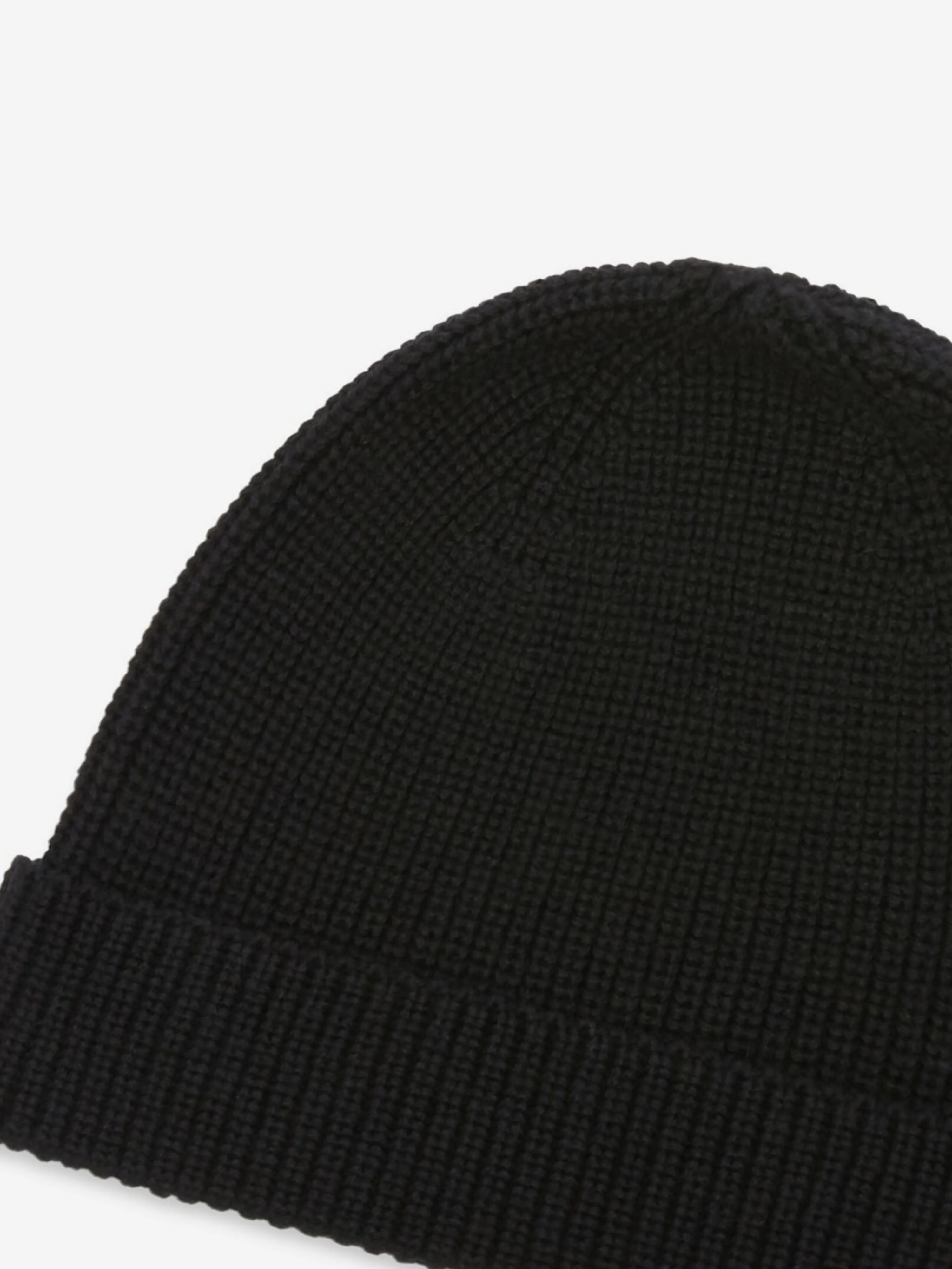 Palm Angels Kids Logo Knit Beanie Hat in Black