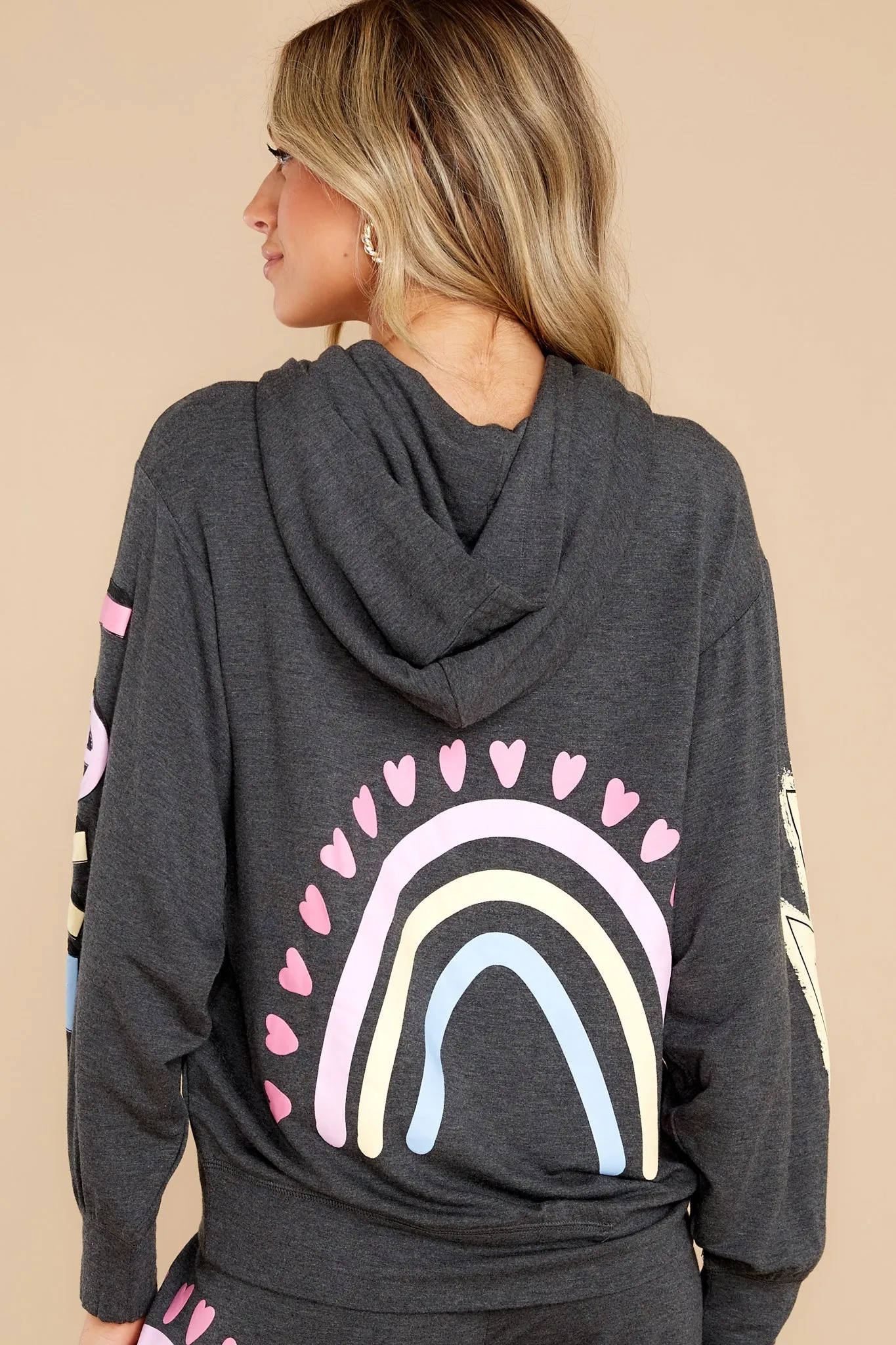 Peace And Love Heather Smoke Hoodie