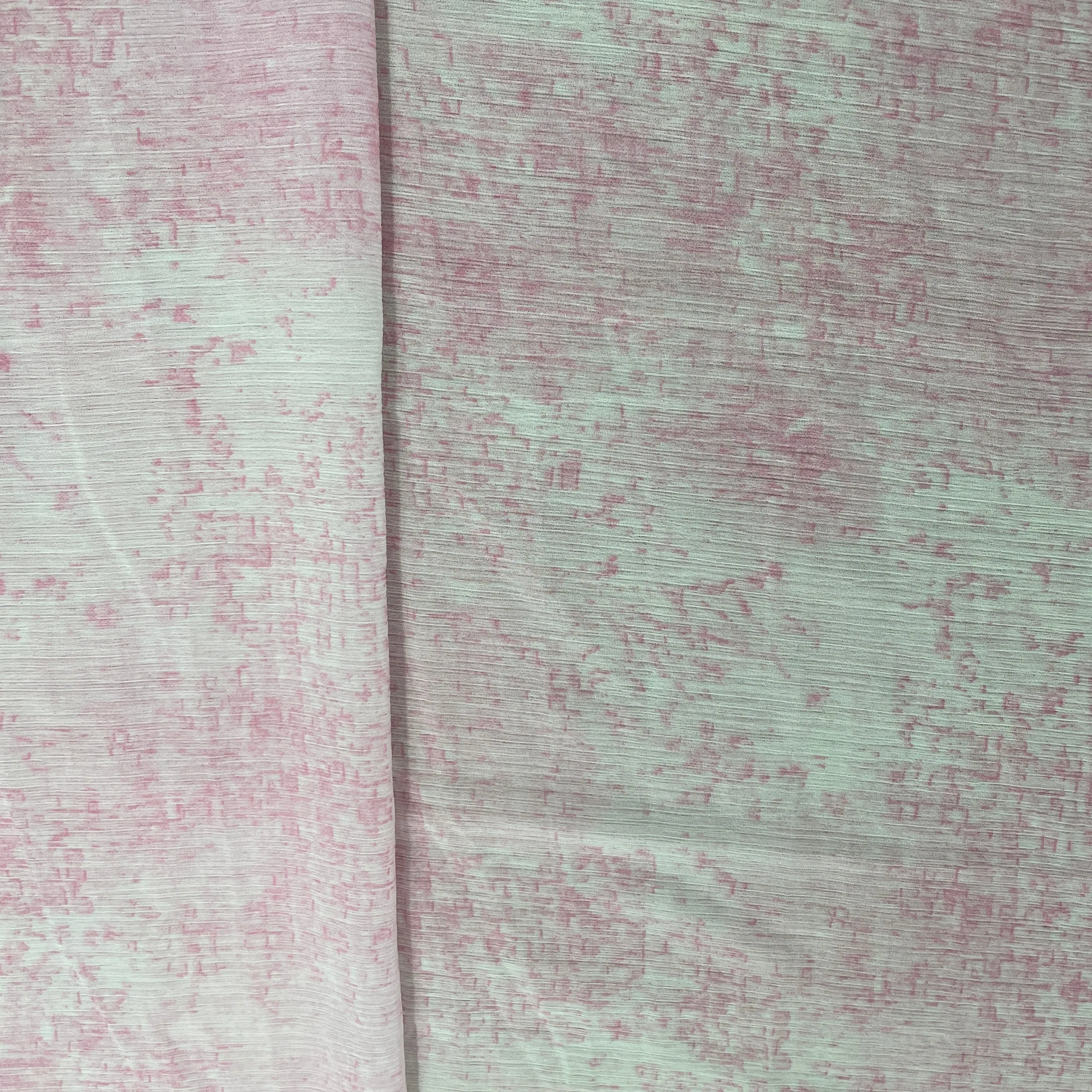 Pink & White Abstract Print georgette Fabric