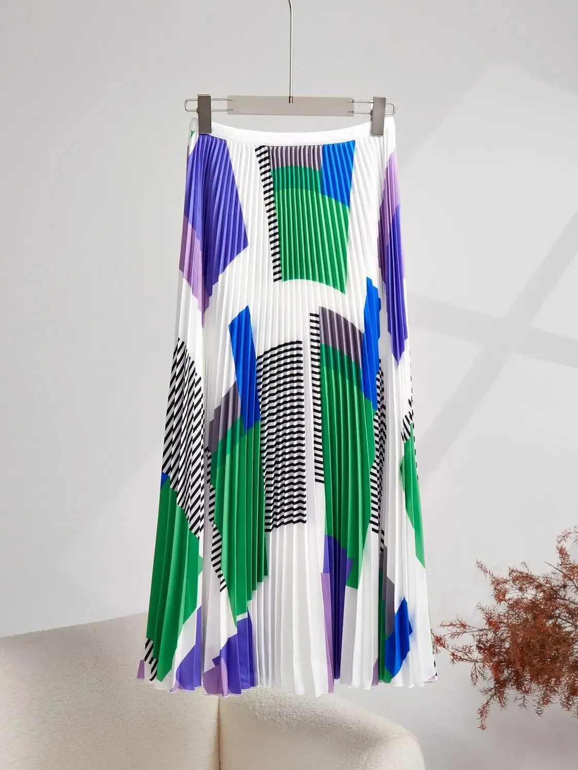 Pre Order:  Striped Colorblock Pleated Top   Skirt