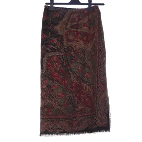 Ralph Lauren Paisley Design 100% Wool Skirt With Fringe US 10 UK12/14