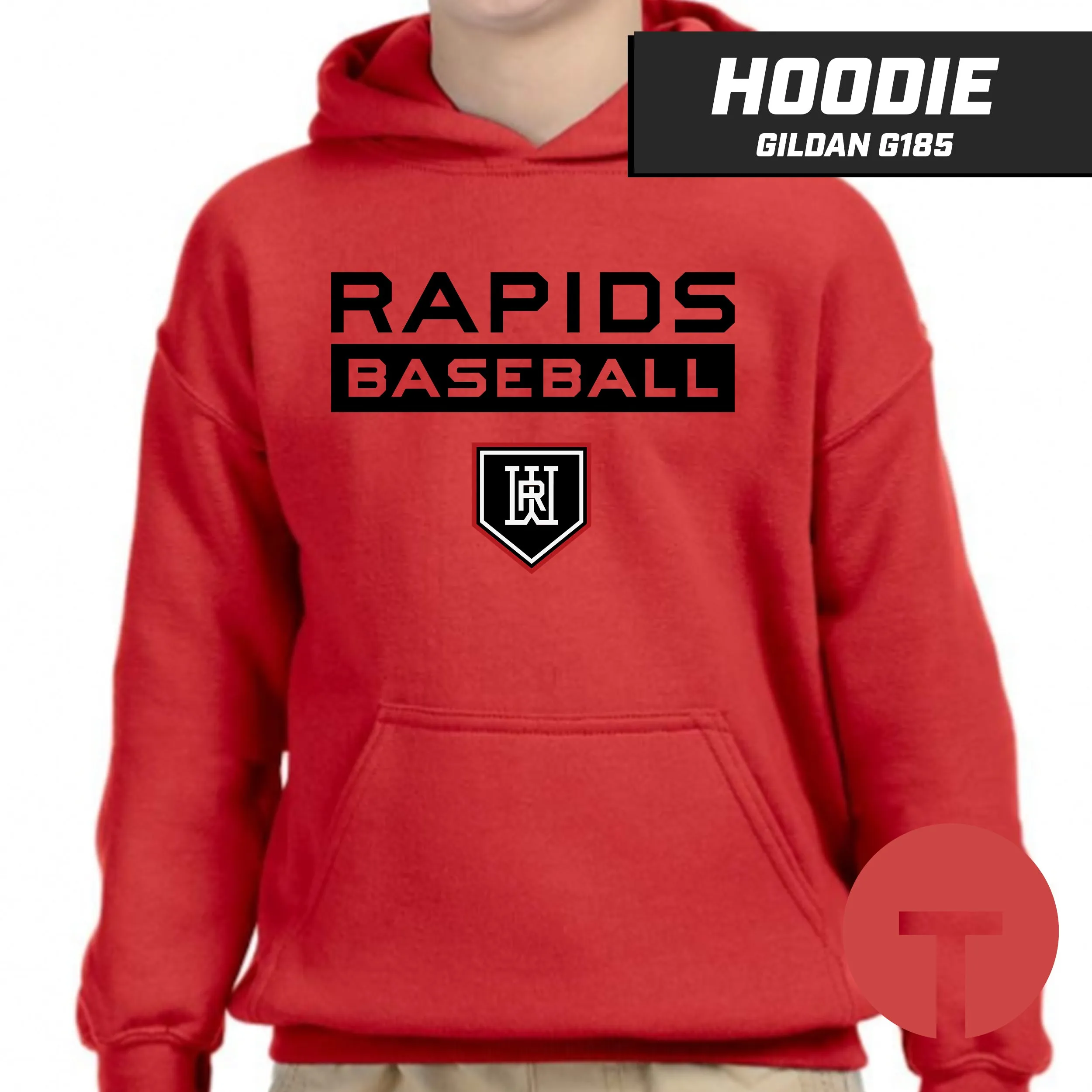 Rapids Baseball - Hoodie Gildan G185 - LOGO 4