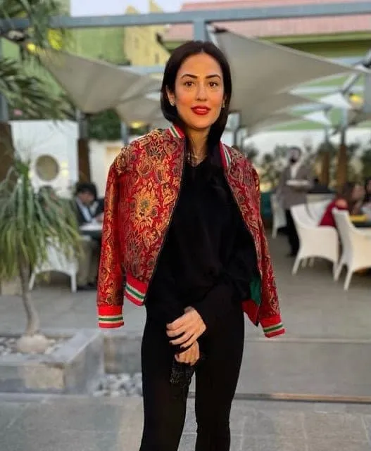 Red Banarasi Bomber Jacket