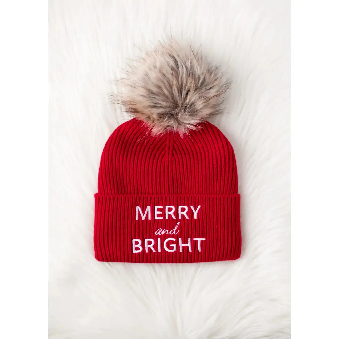 Red Merry and Bright Knit Hat