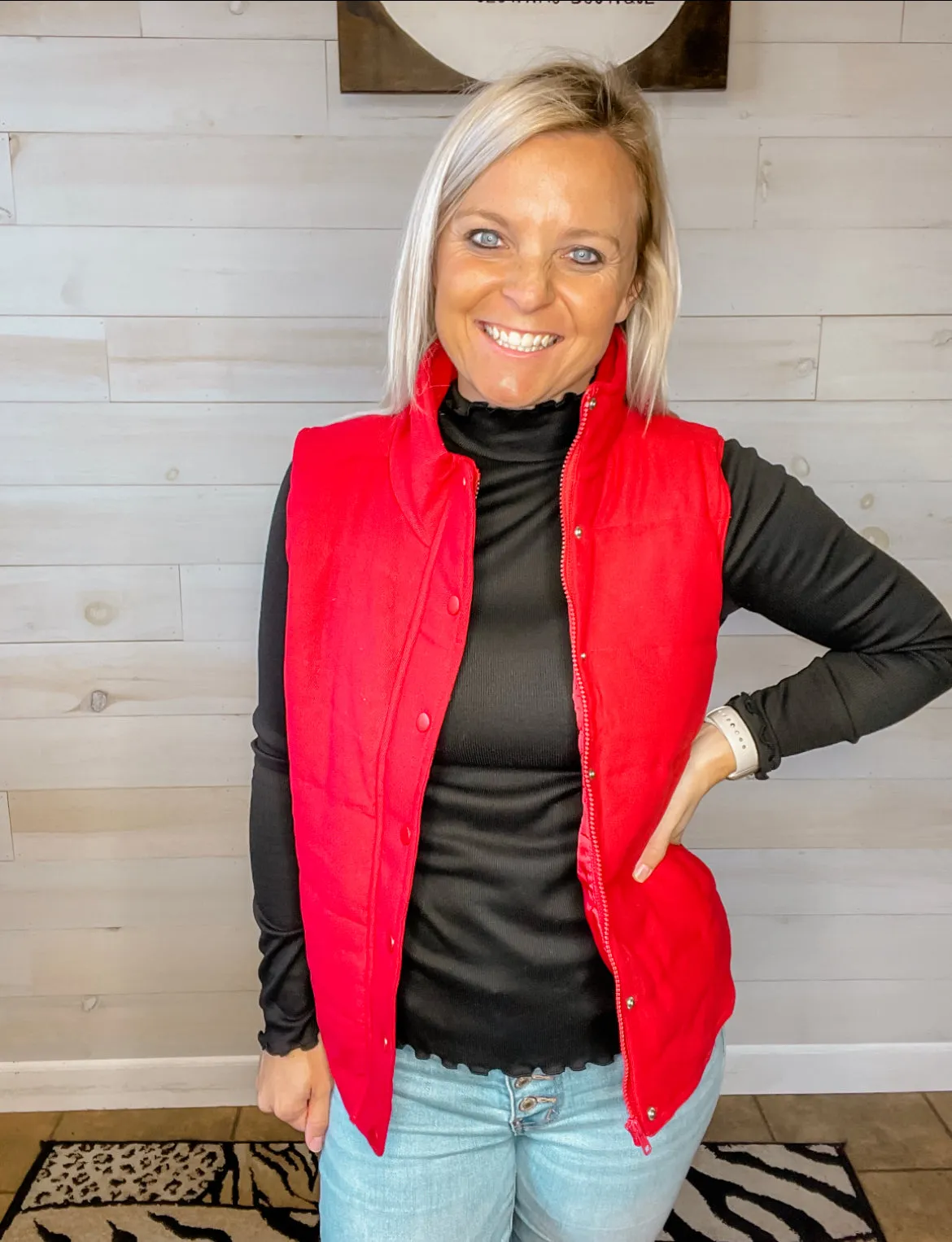 Red Quilted Vest