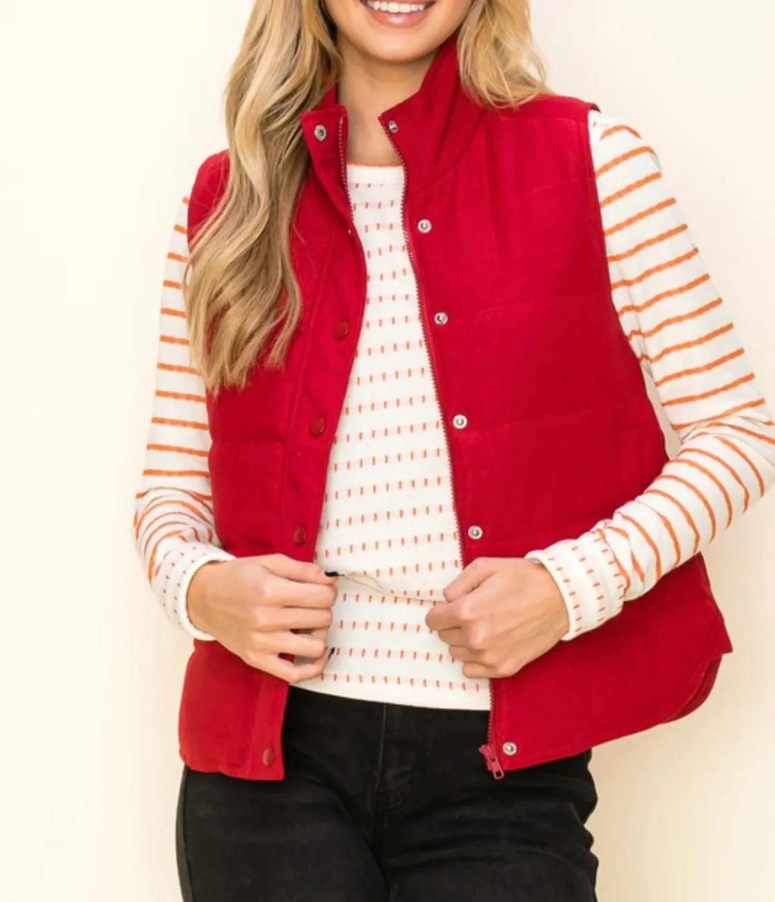 Red Quilted Vest