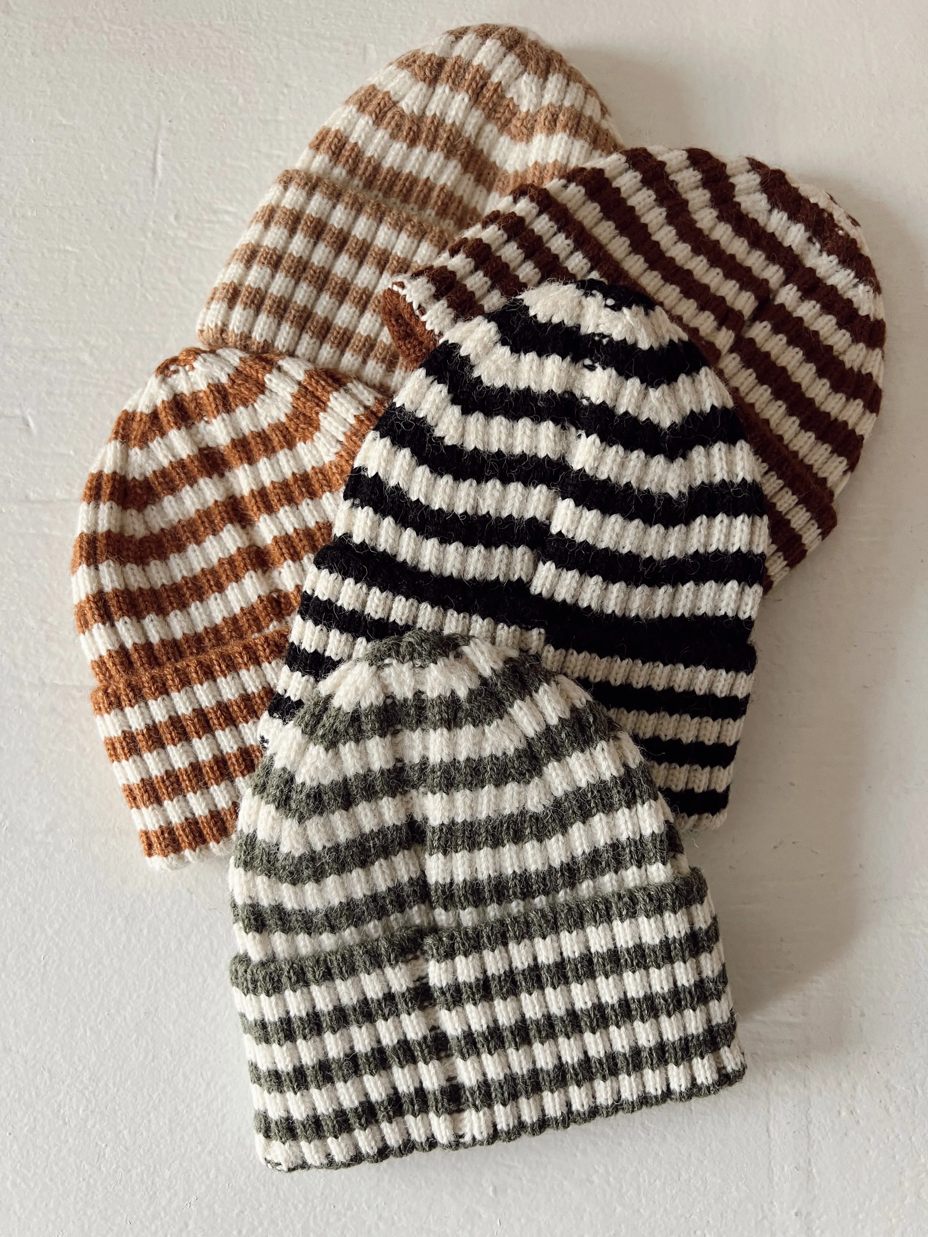 Rib Knit Hat, Rustic Stripe