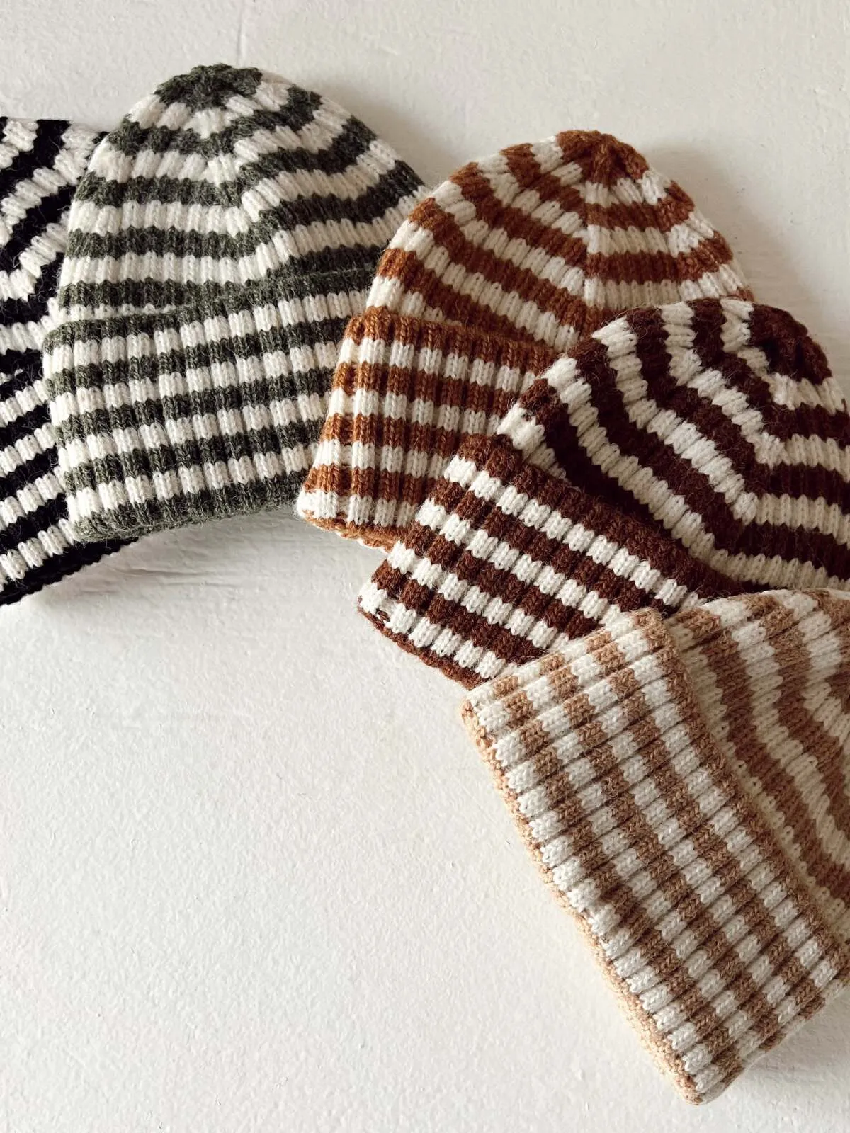 Rib Knit Hat, Rustic Stripe